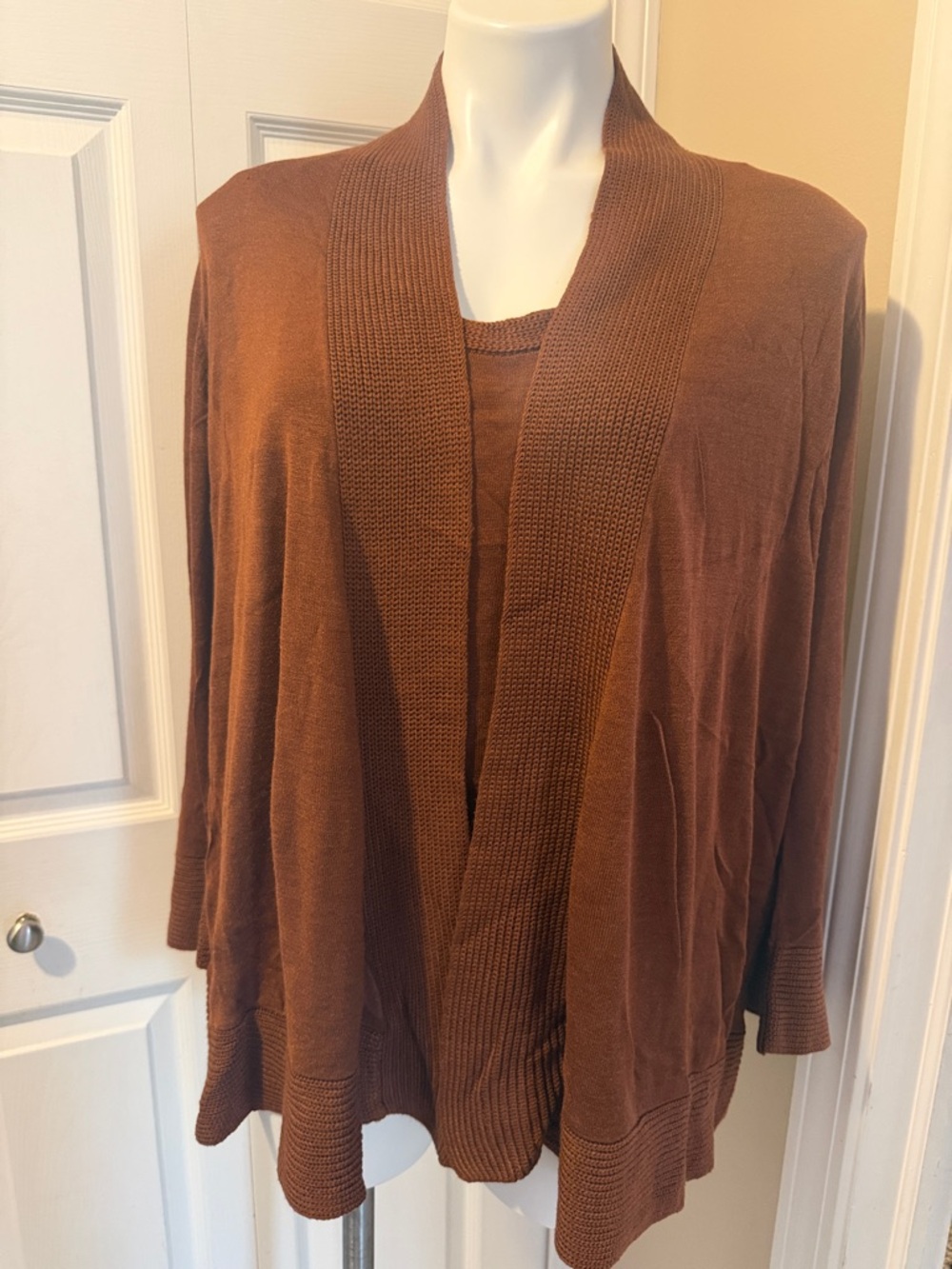 Chico's Silk Open-Front Cardigan + Tank Top, Size 3